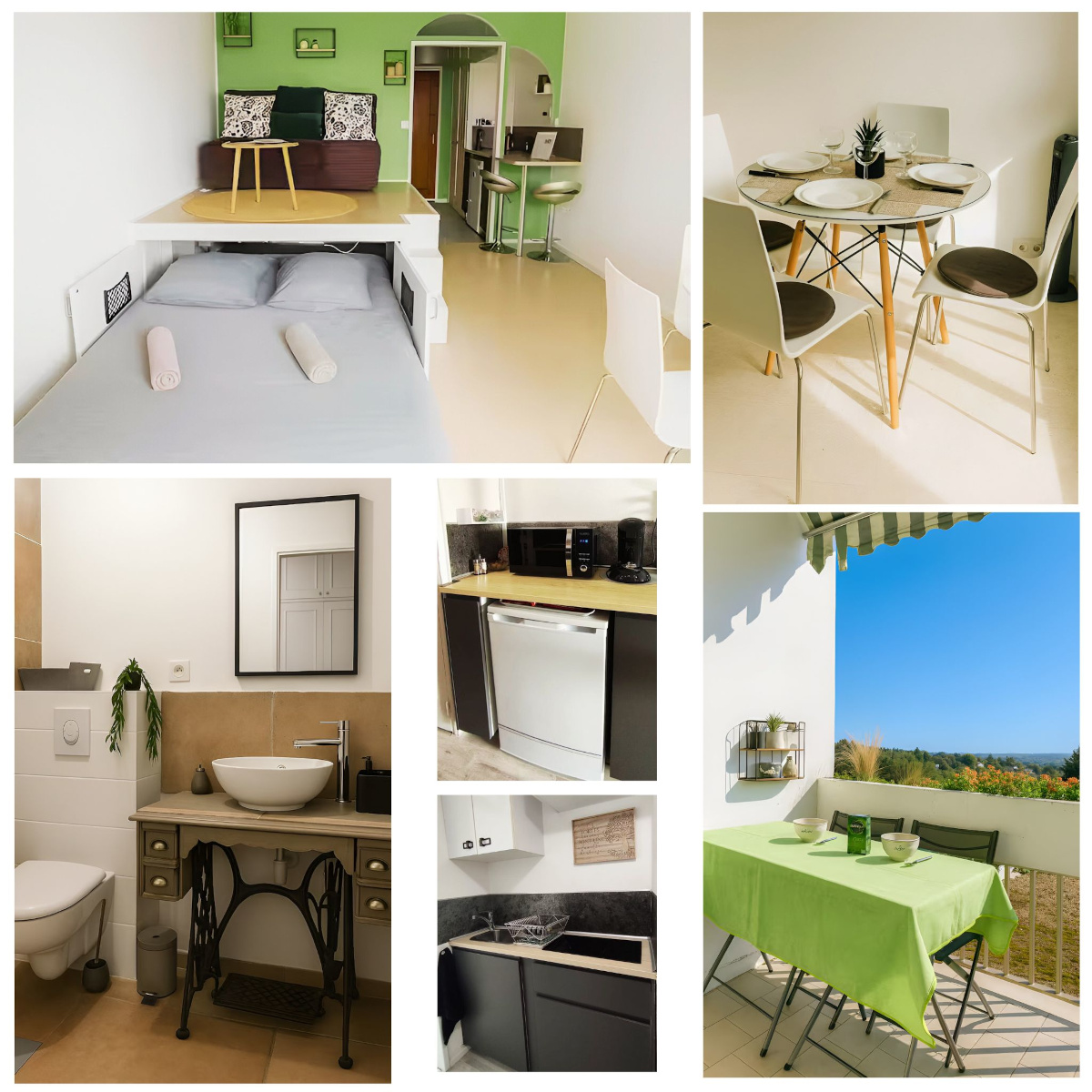 Mosaïque - différentes vues du logement